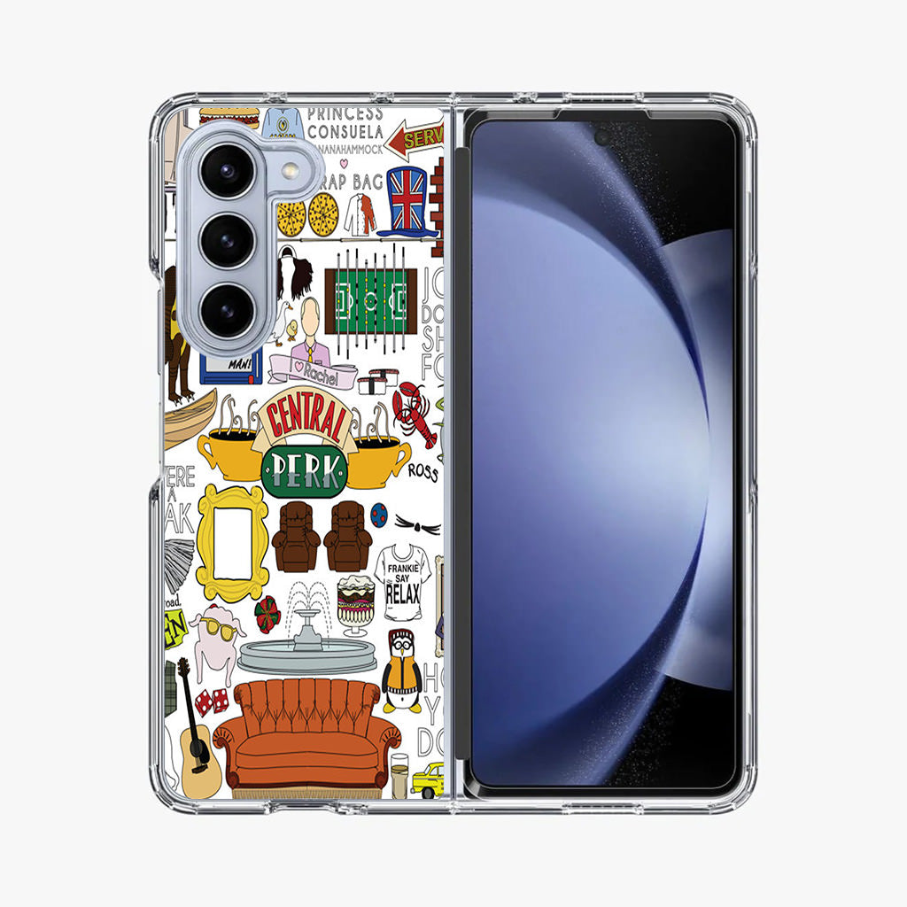 Friends TV Show Central Perk Sticker Samsung Galaxy Z Fold 5 Case