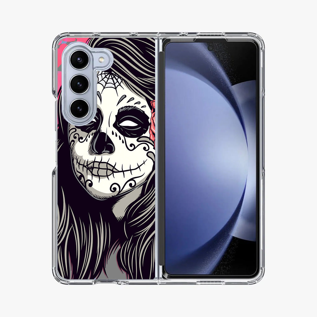 Girl Skull Flower Samsung Galaxy Z Fold 5 Case