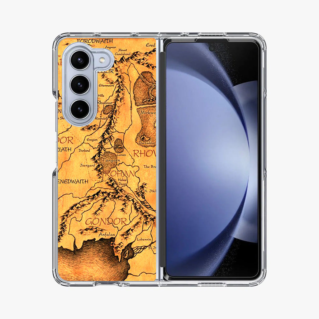 Middle Earth Map Hobbit Samsung Galaxy Z Fold 5 Case