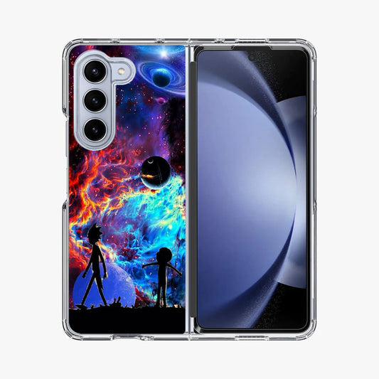 Rick And Morty Flat Galaxy Samsung Galaxy Z Fold 5 Case