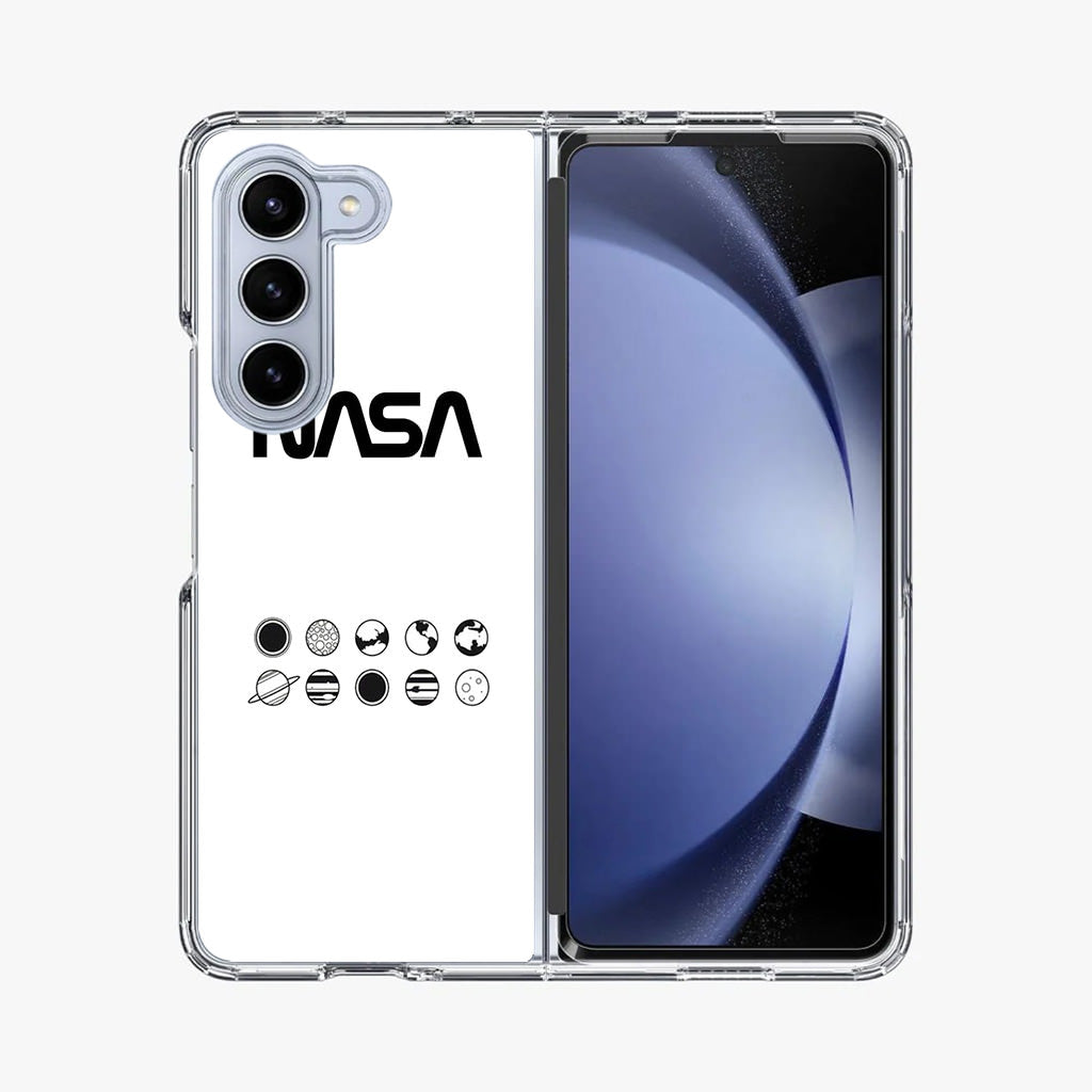 NASA Minimalist White Samsung Galaxy Z Fold 5 Case