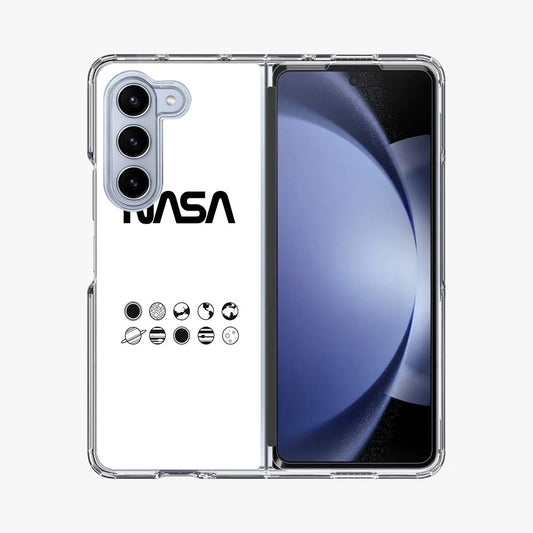 NASA Minimalist White Samsung Galaxy Z Fold 5 Case