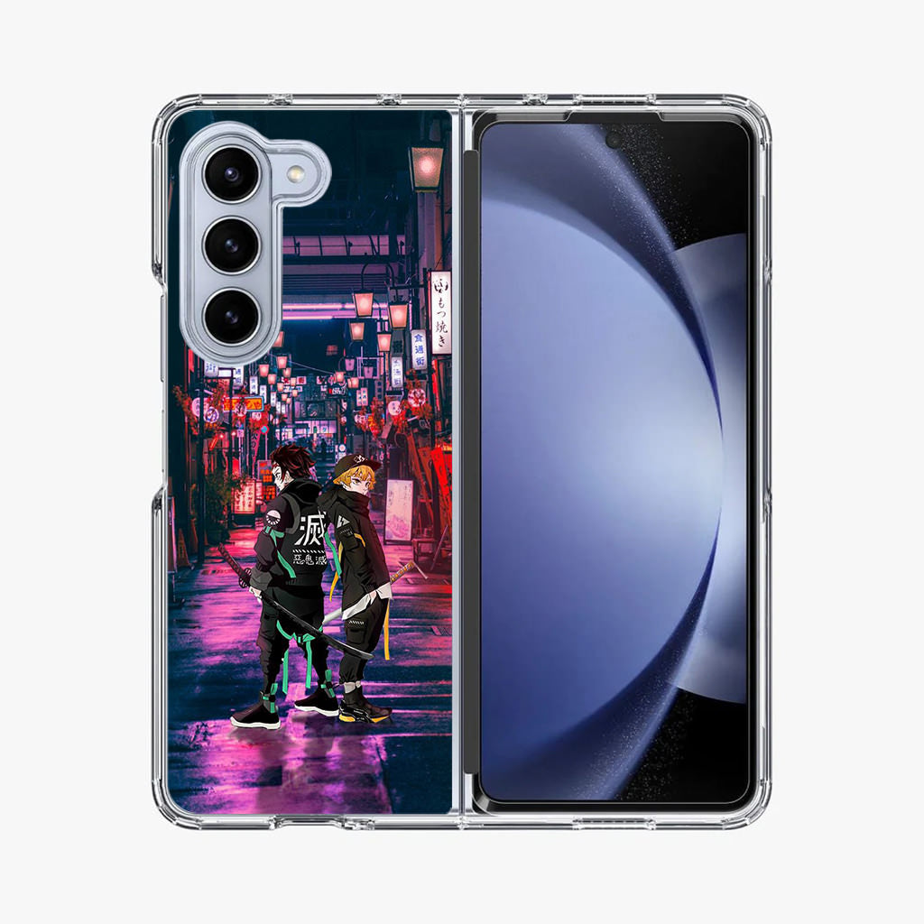 Tanjiro And Zenitsu in Style Samsung Galaxy Z Fold 5 Case