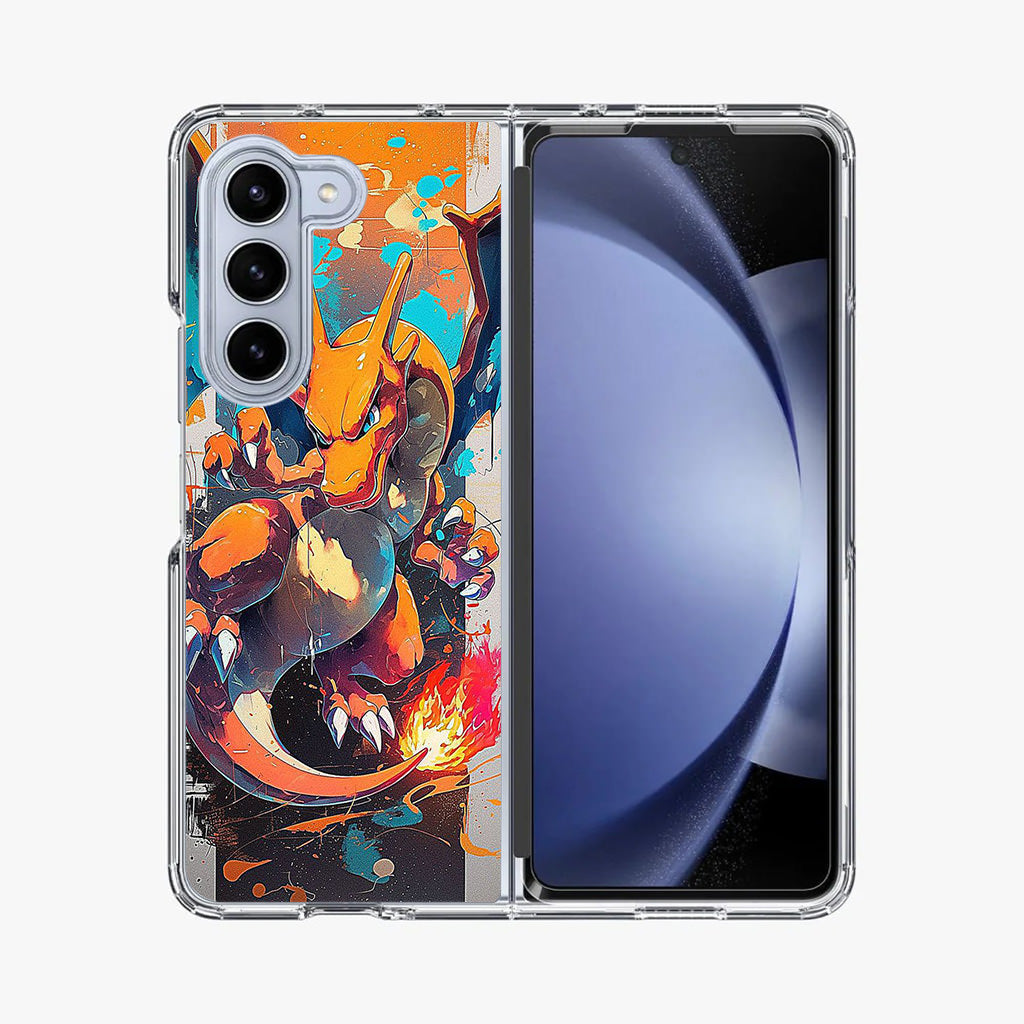 Charizard Inferno on Canvas Samsung Galaxy Z Fold 5 Case