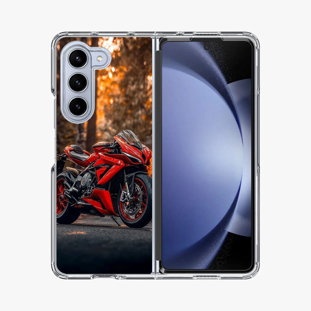 Crimson Velocity in Autumn Flame Samsung Galaxy Z Fold 5 Case