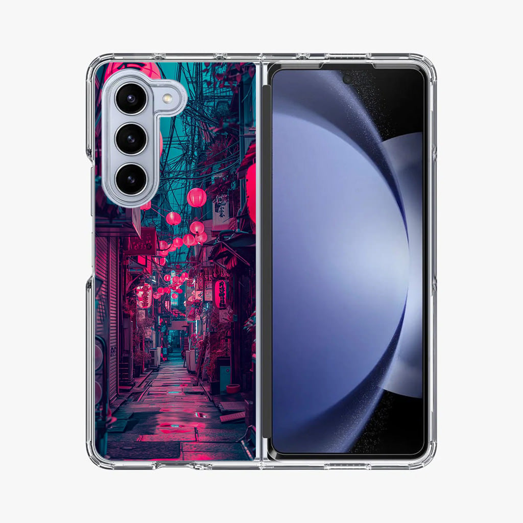 Neon Veins of the Night Market Samsung Galaxy Z Fold 5 Case