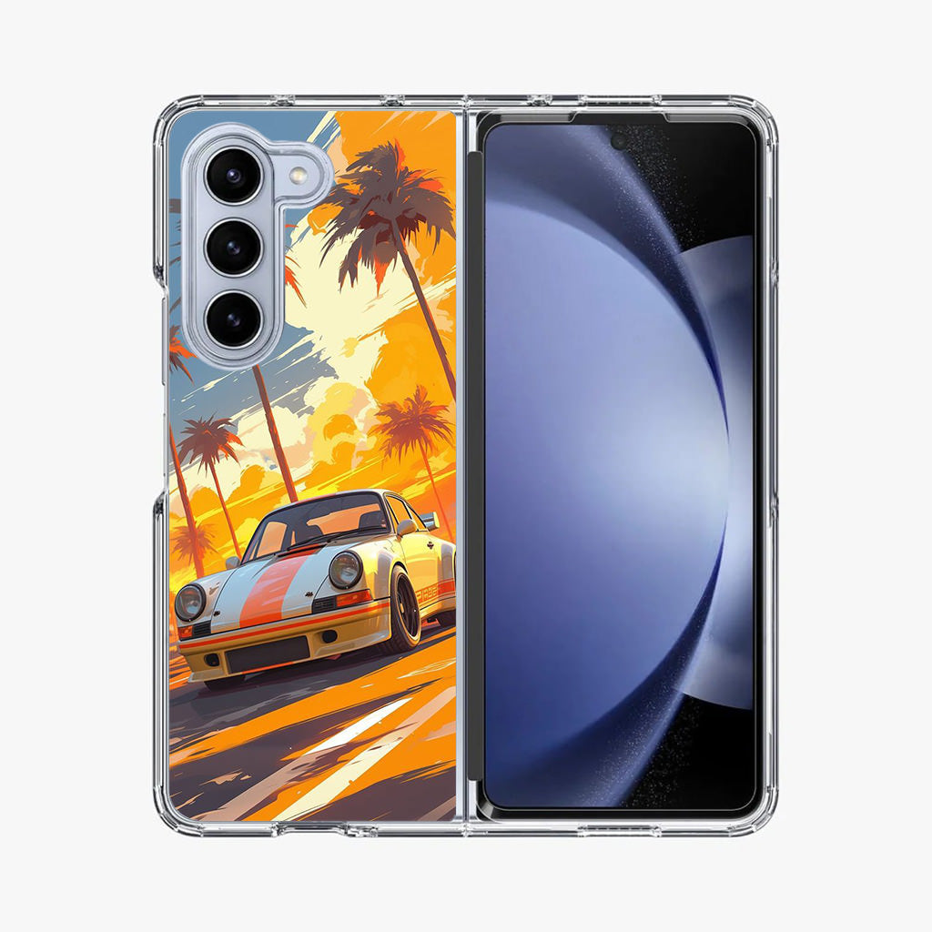 Turbo Dreams in Neon Palms Samsung Galaxy Z Fold 5 Case