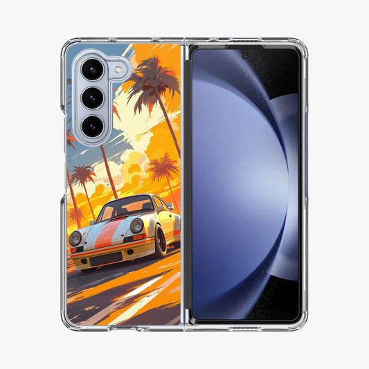 Turbo Dreams in Neon Palms Samsung Galaxy Z Fold 5 Case
