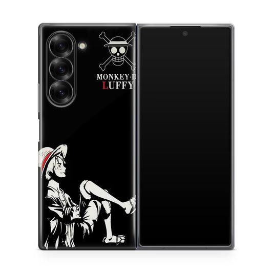 Monkey D Luffy Black And White Samsung Galaxy Z Fold 6 Case