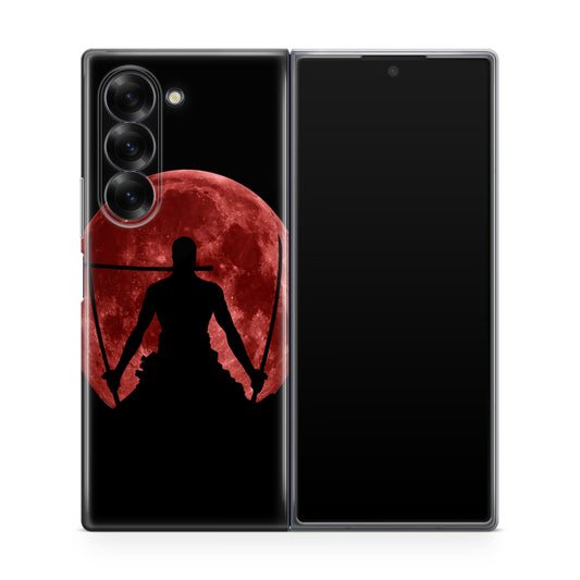 Silhouette Of Zoro In Santoryu Mode Samsung Galaxy Z Fold 6 Case