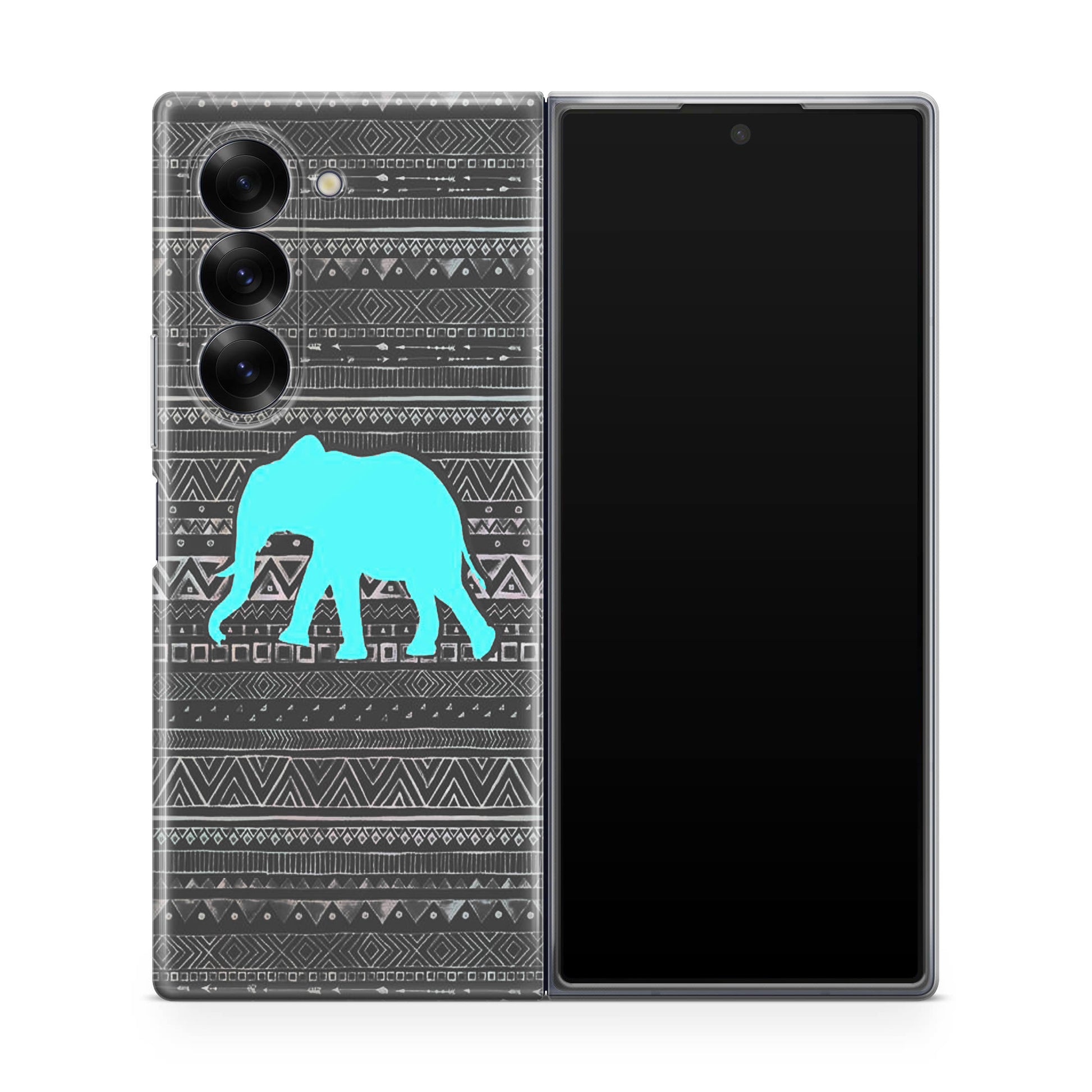 Aztec Elephant Turquoise Samsung Galaxy Z Fold 6 Case