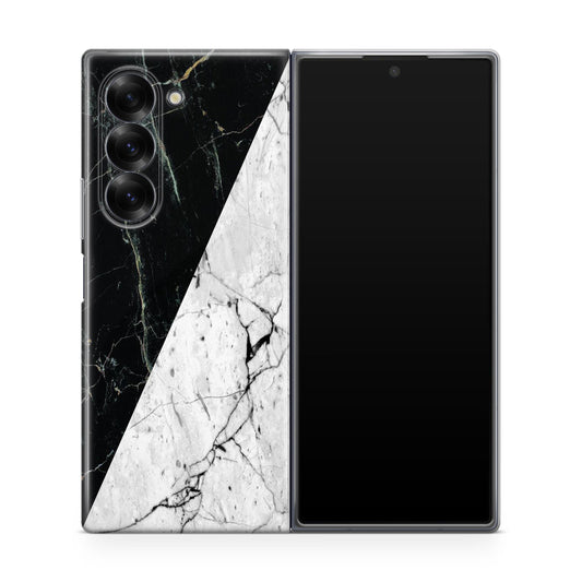 B&W Marble Samsung Galaxy Z Fold 6 Case