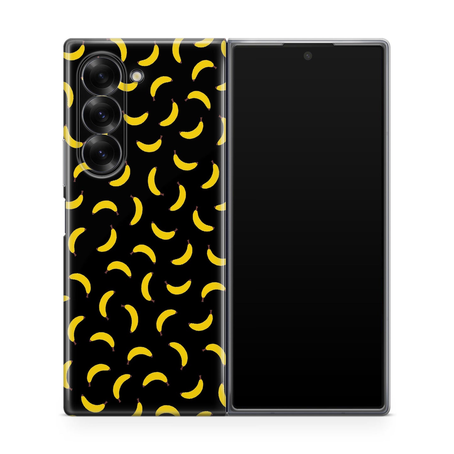 Bananas Fruit Pattern Black Samsung Galaxy Z Fold 6 Case