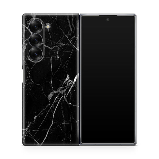 Black Marble Samsung Galaxy Z Fold 6 Case