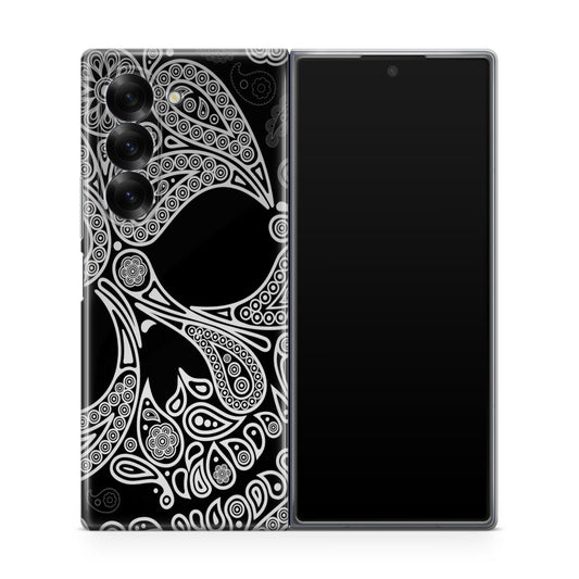 Black Skull Samsung Galaxy Z Fold 6 Case