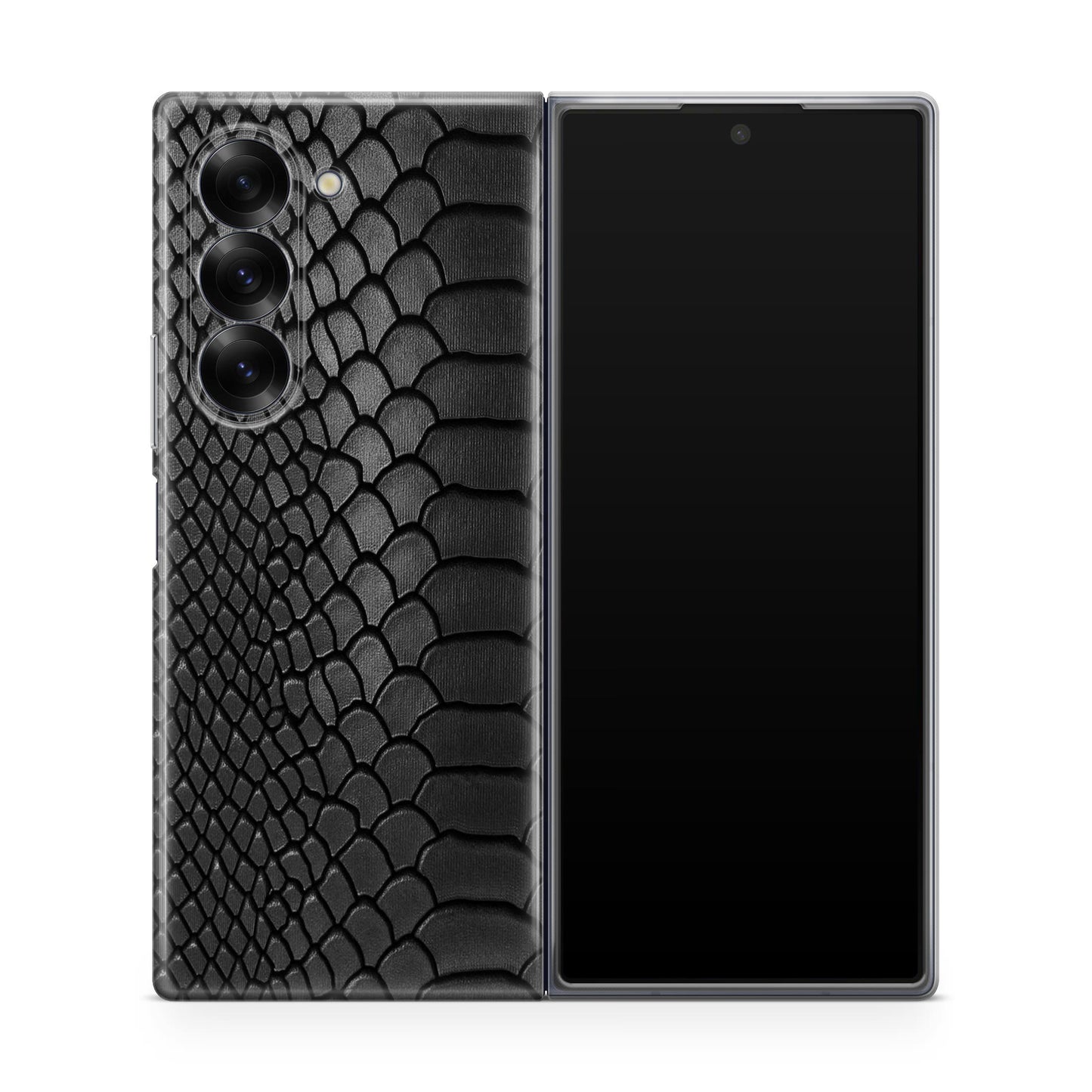 Black Snake Skin Texture Samsung Galaxy Z Fold 6 Case