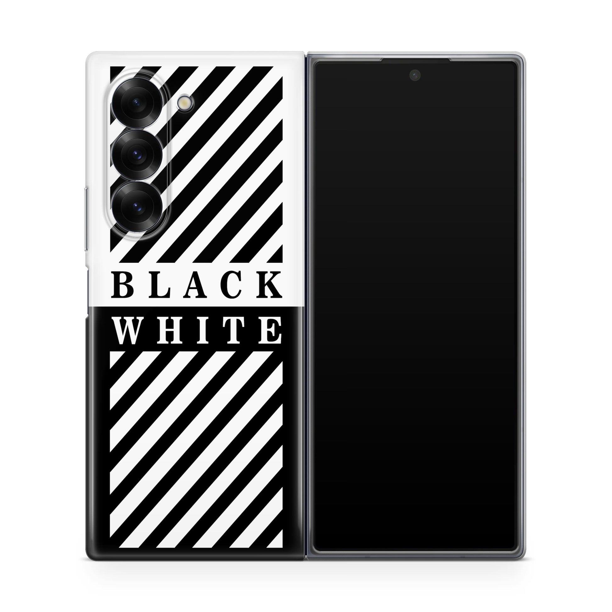 Black White Stripes Samsung Galaxy Z Fold 6 Case