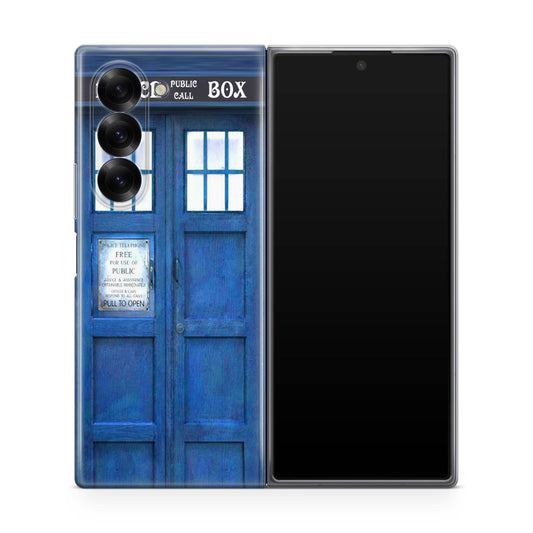 Blue Police Call Box Samsung Galaxy Z Fold 6 Case