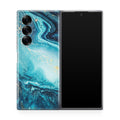 Blue Water Glitter Samsung Galaxy Z Fold 6 Case