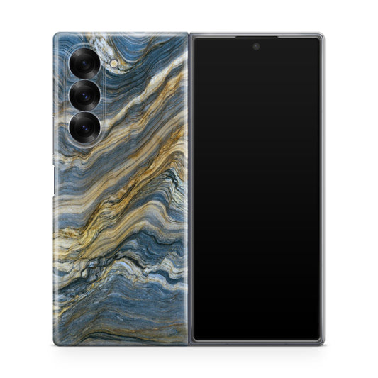 Blue Wave Marble Samsung Galaxy Z Fold 6 Case