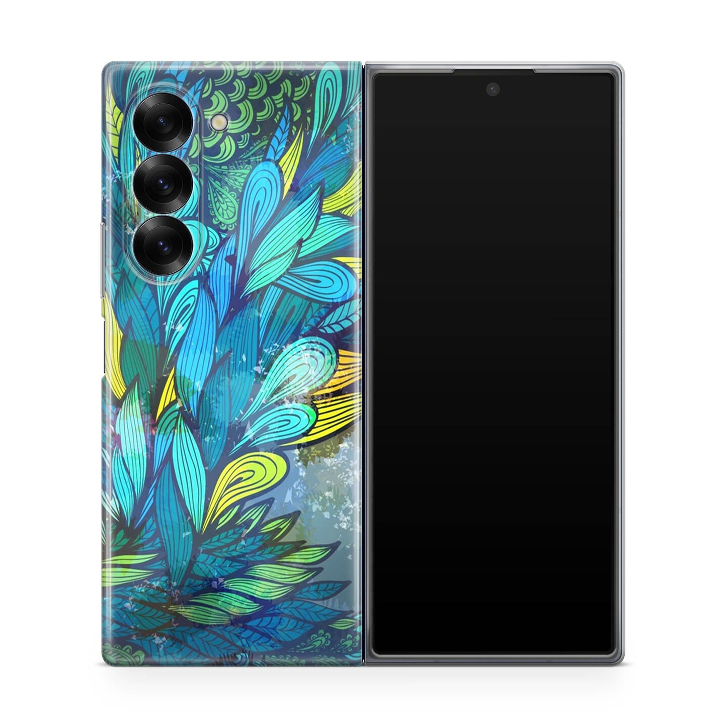 Colorful Art in Blue Samsung Galaxy Z Fold 6 Case