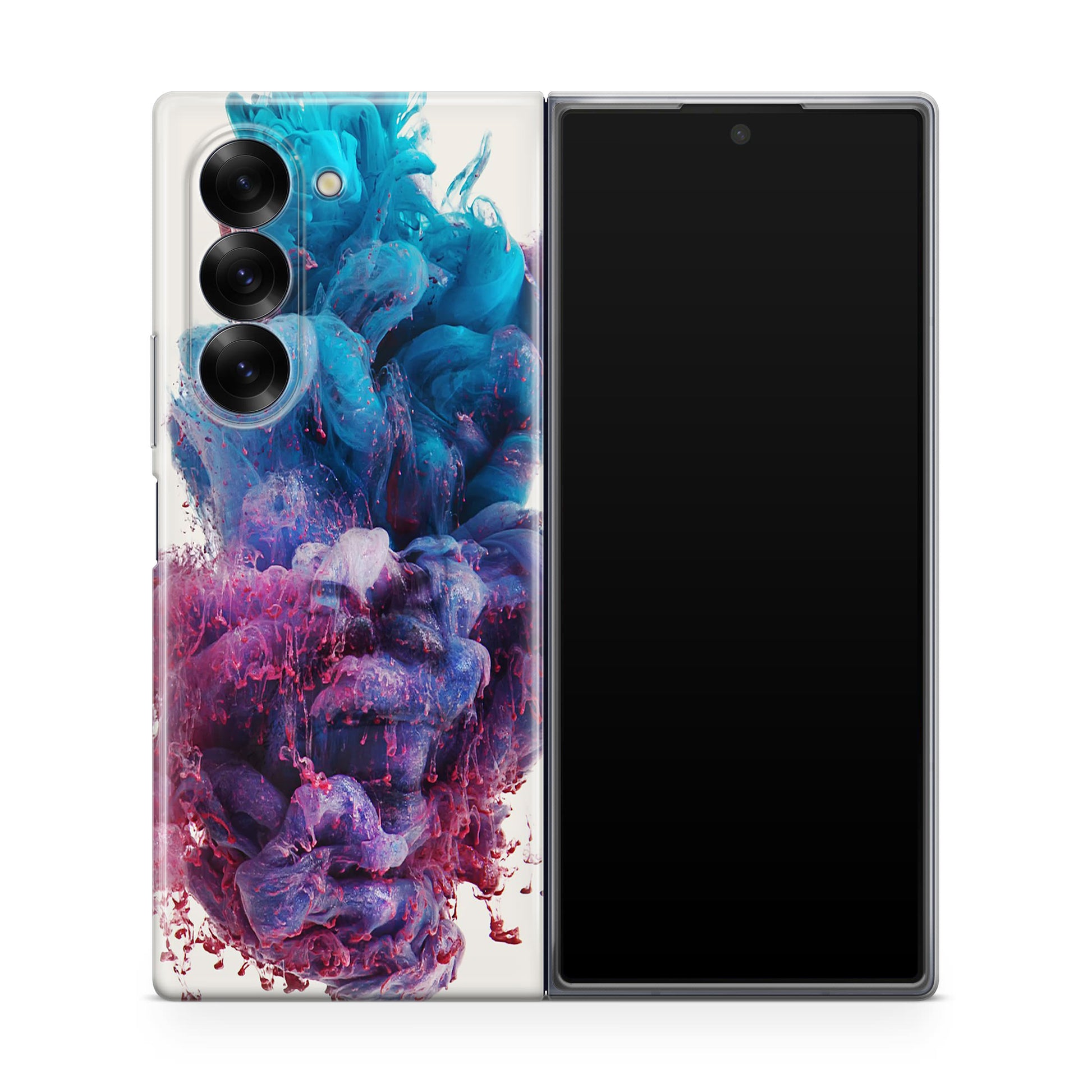 Colorful Dust Art on White Samsung Galaxy Z Fold 6 Case