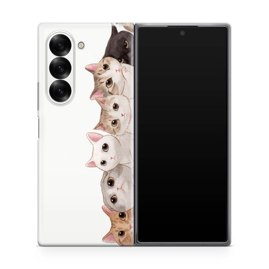 Cute Cats Vertical Samsung Galaxy Z Fold 6 Case