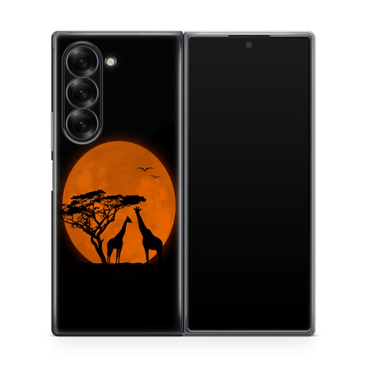 Giraffes Silhouette Samsung Galaxy Z Fold 6 Case