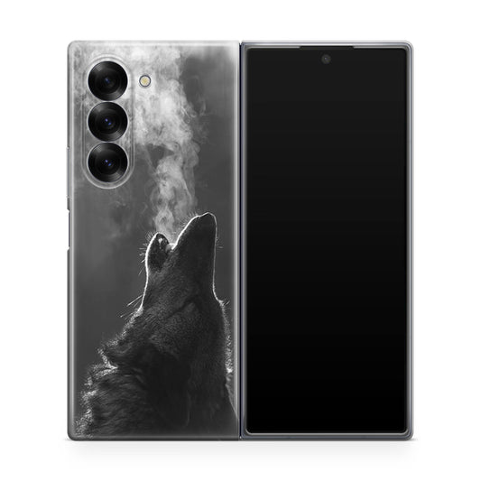 Howling Wolves Black and White Samsung Galaxy Z Fold 6 Case