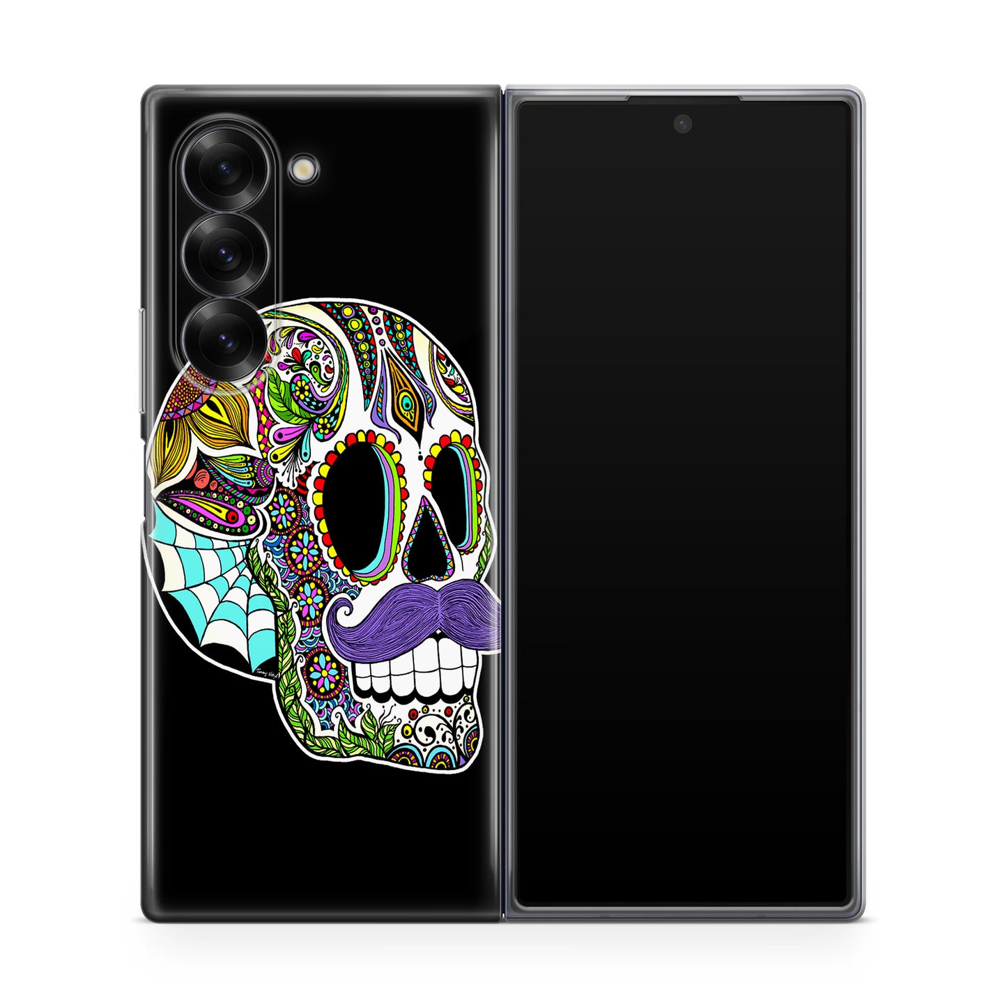 Mustache Sugar Skull Samsung Galaxy Z Fold 6 Case