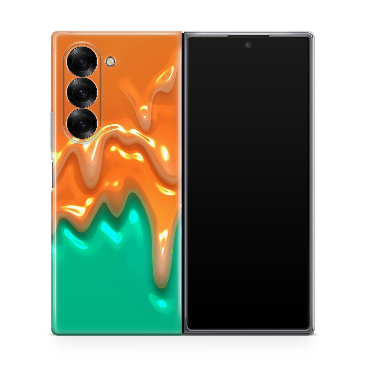 Orange Paint Dripping Samsung Galaxy Z Fold 6 Case