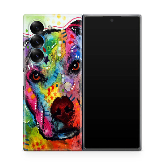 Pitbull Love Painting Samsung Galaxy Z Fold 6 Case