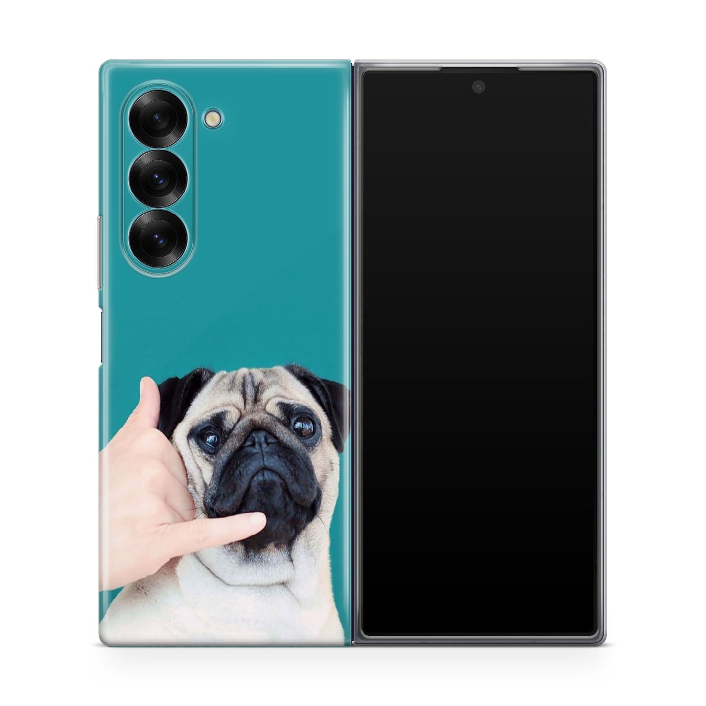 Pug is on the Phone Samsung Galaxy Z Fold 6 Case