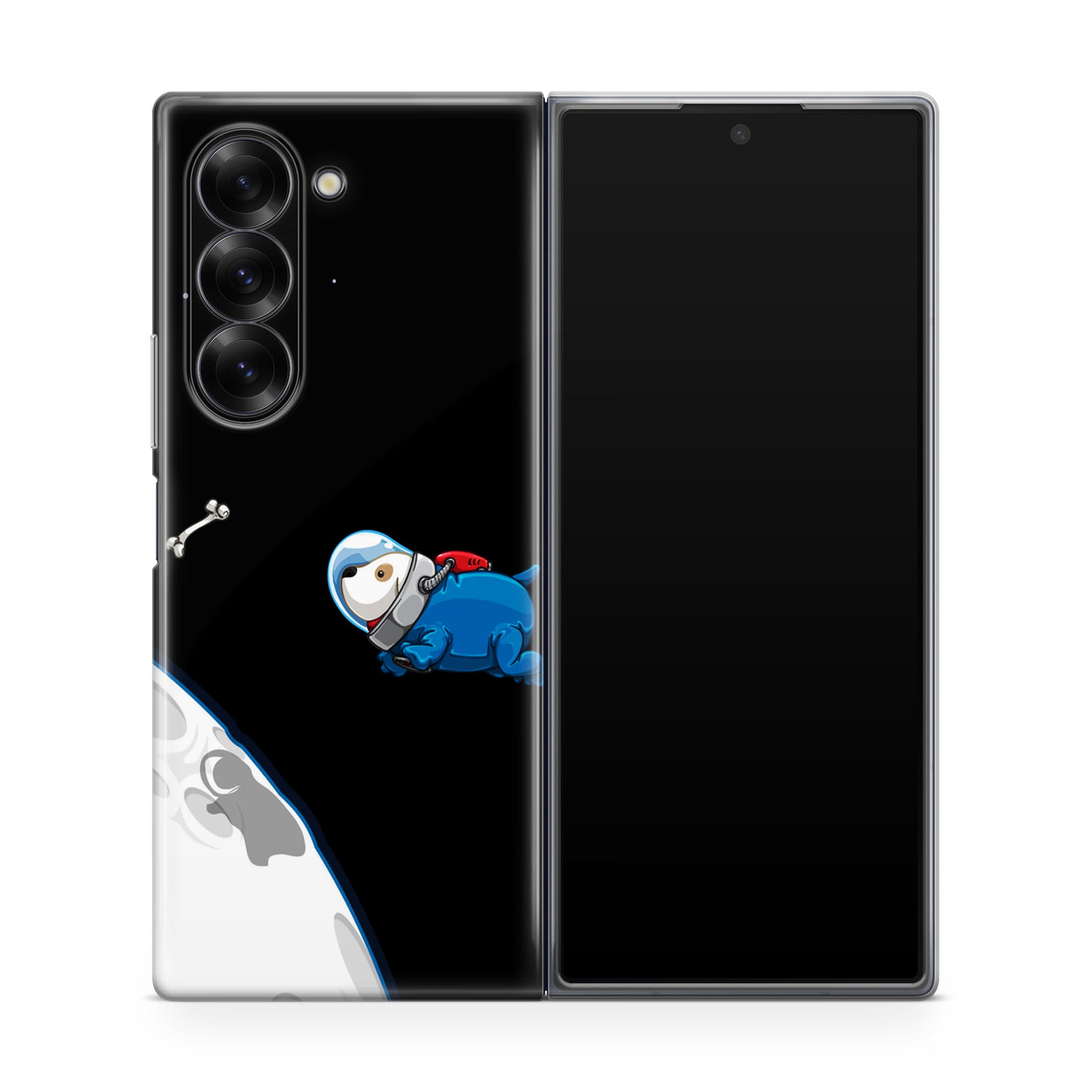 Space Dog Chasing A Bone Samsung Galaxy Z Fold 6 Case