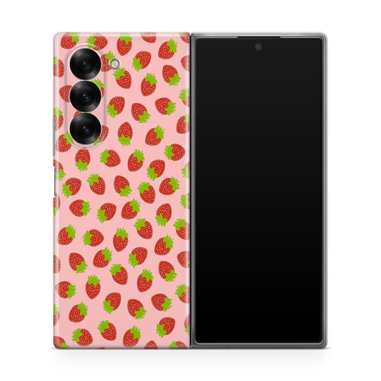 Strawberries Pattern Samsung Galaxy Z Fold 6 Case