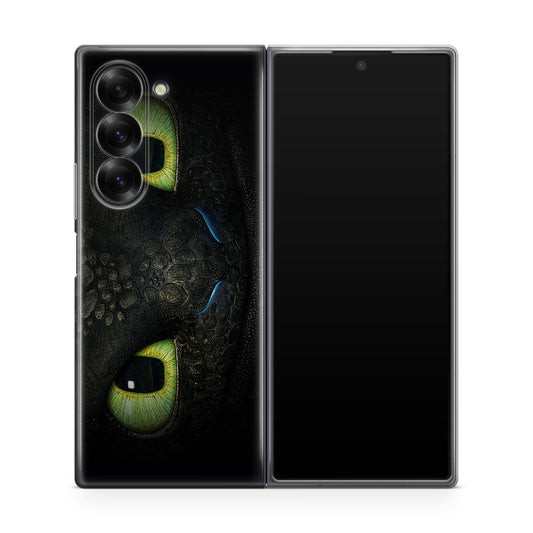 Toothless Dragon Eyes Close Up Samsung Galaxy Z Fold 6 Case