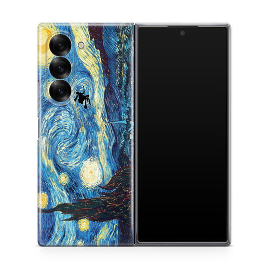 Witch on The Starry Night Sky Samsung Galaxy Z Fold 6 Case