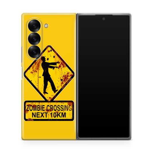 Zombie Crossing Sign Samsung Galaxy Z Fold 6 Case