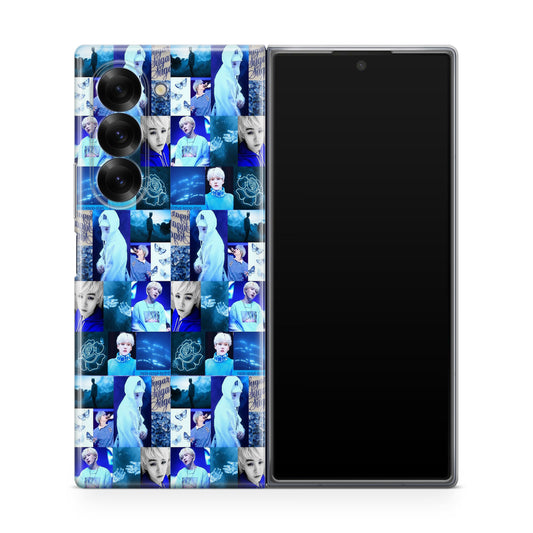 BTS Suga Blue Aesthetic Collage Samsung Galaxy Z Fold 6 Case