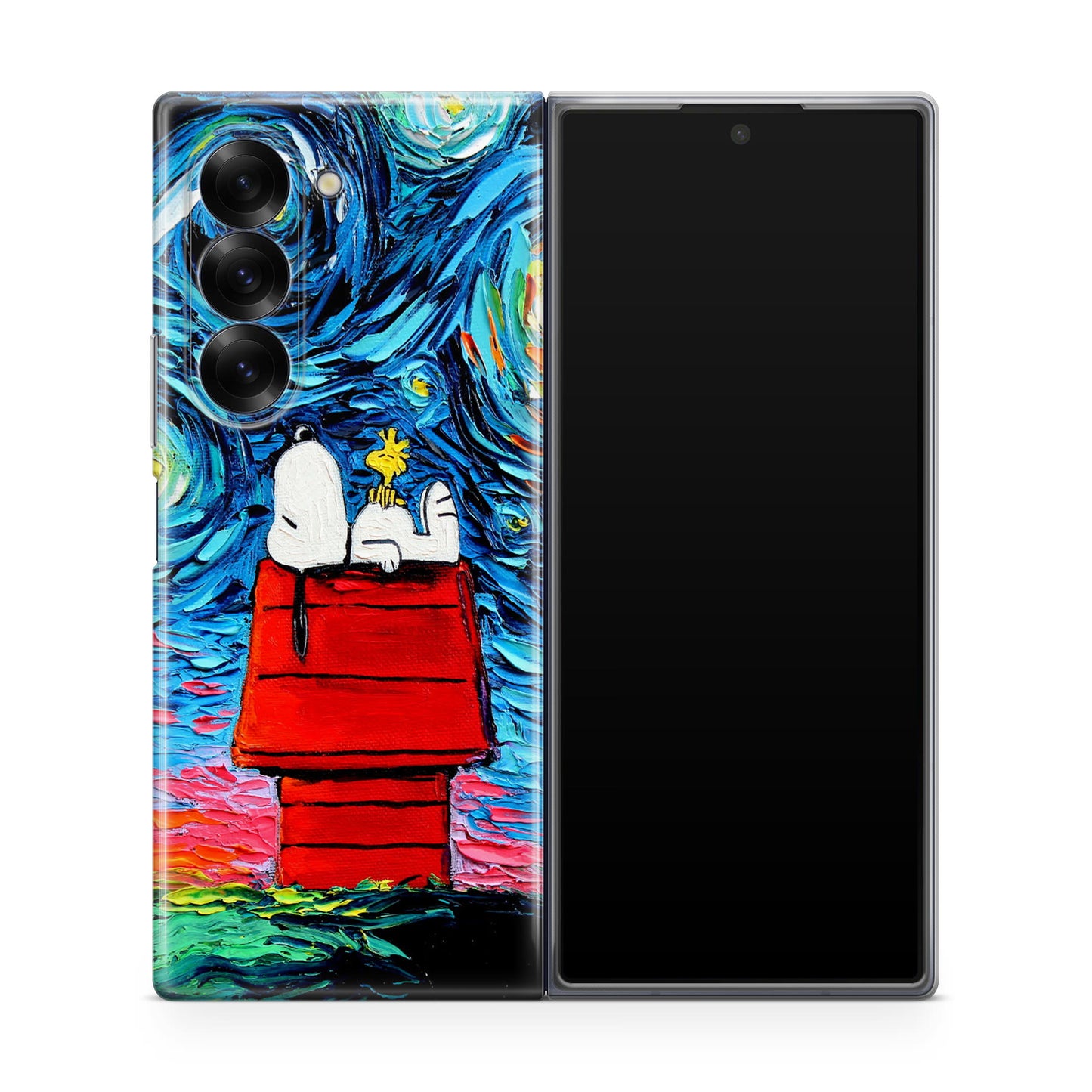 Dog Lying Under Starry Night Van Gogh Samsung Galaxy Z Fold 6 Case