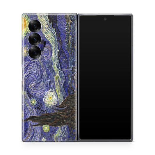 Dr Who Tardis In Van Gogh Starry Night Samsung Galaxy Z Fold 6 Case