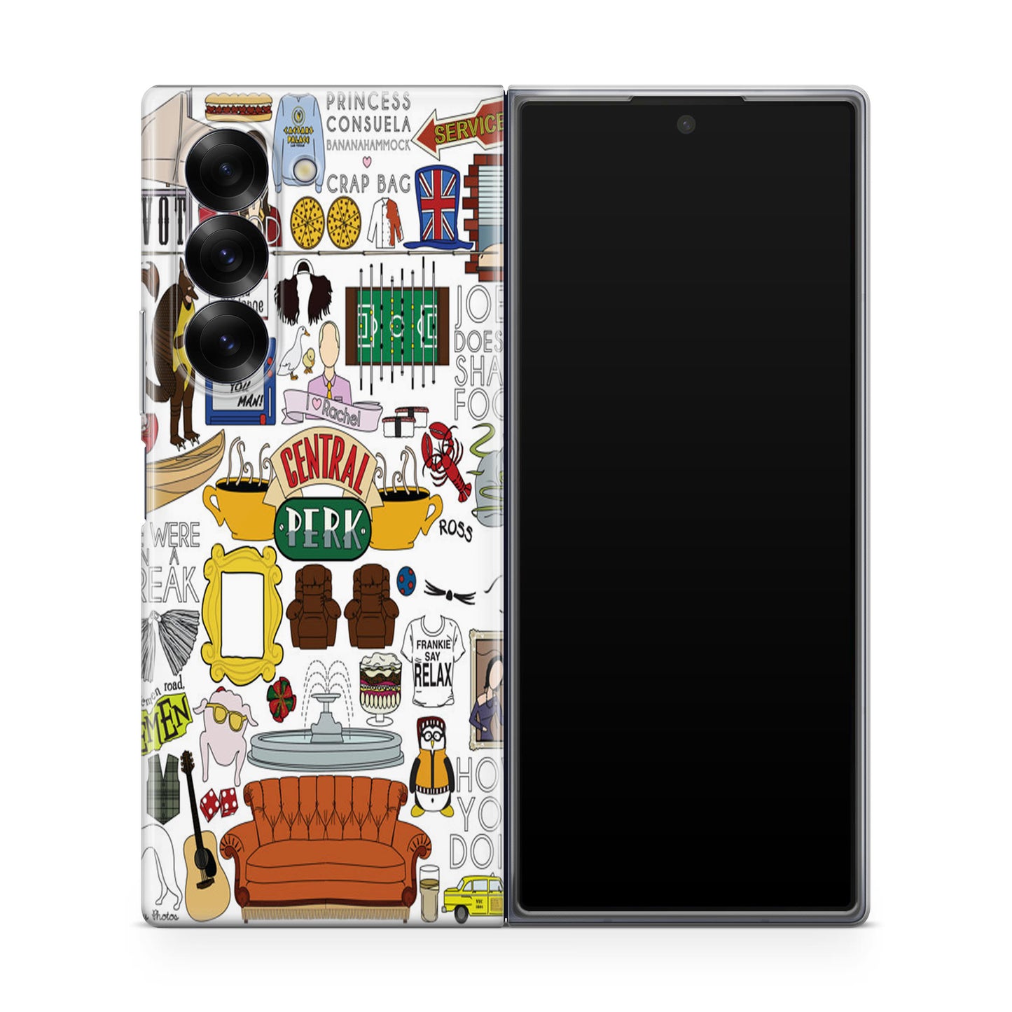 Friends TV Show Central Perk Sticker Samsung Galaxy Z Fold 6 Case