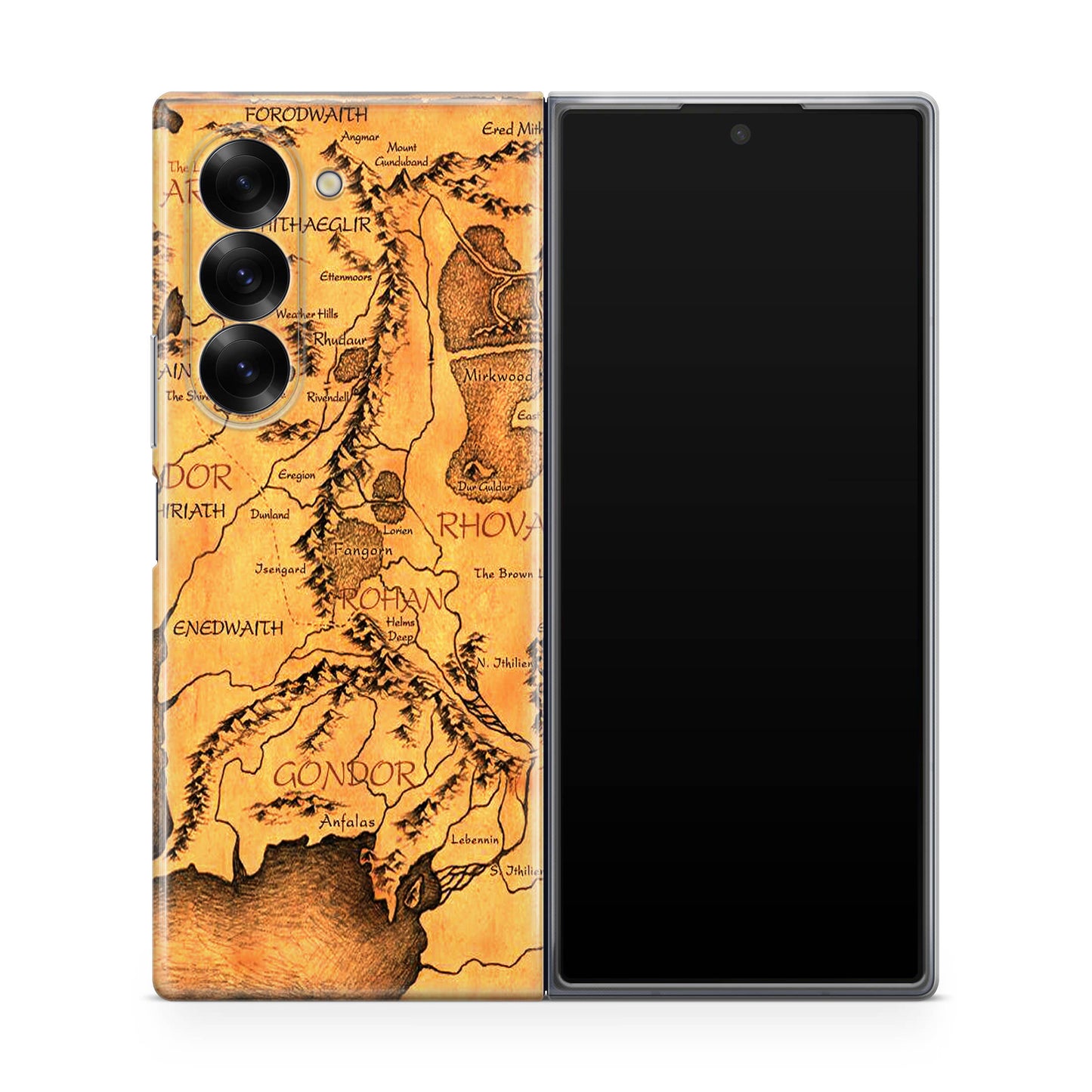 Middle Earth Map Hobbit Samsung Galaxy Z Fold 6 Case