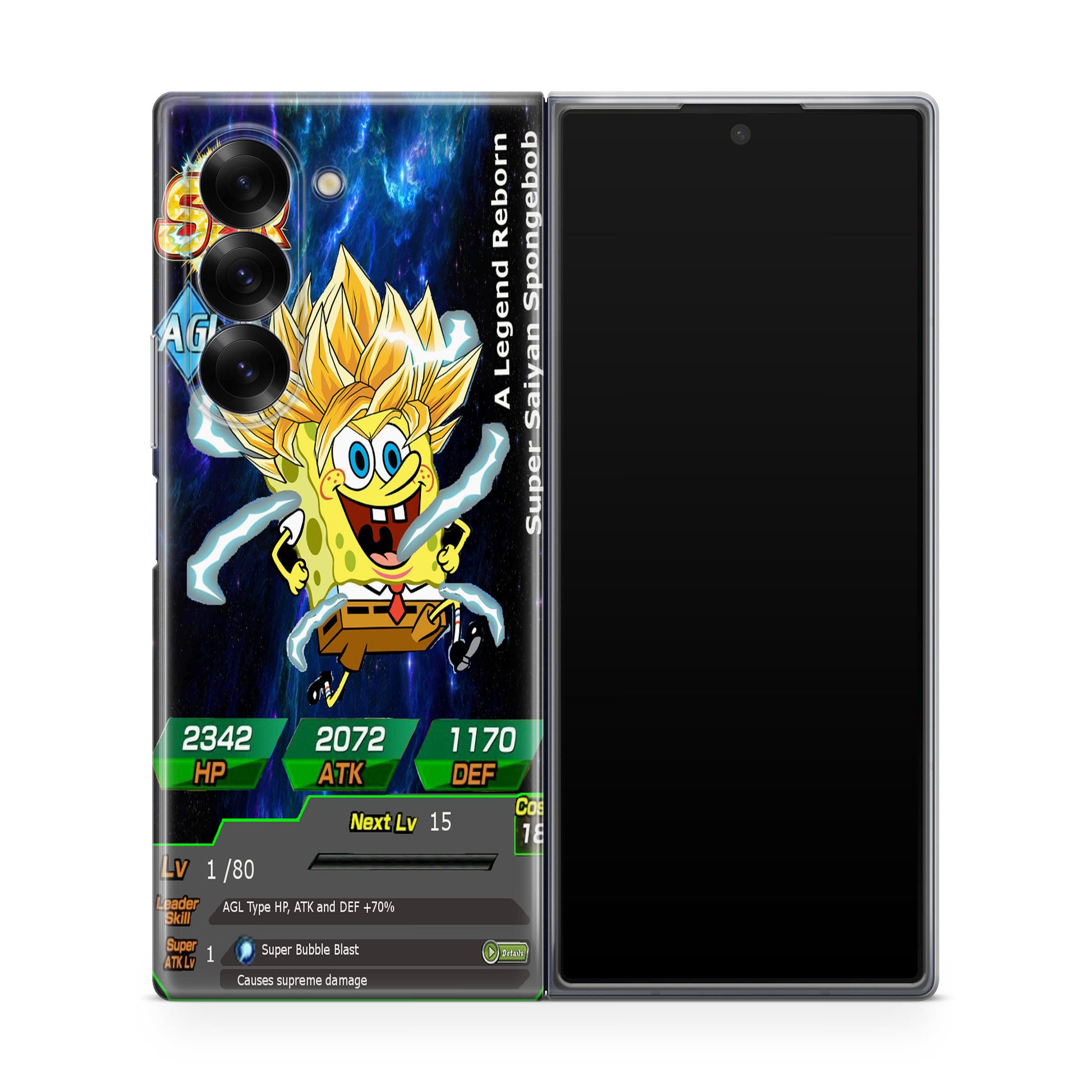 Super Saiyan Spongebob Card Samsung Galaxy Z Fold 6 Case