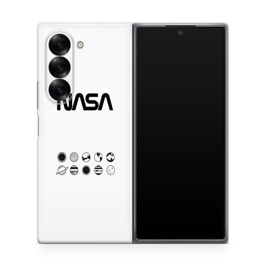 NASA Minimalist White Samsung Galaxy Z Fold 6 Case