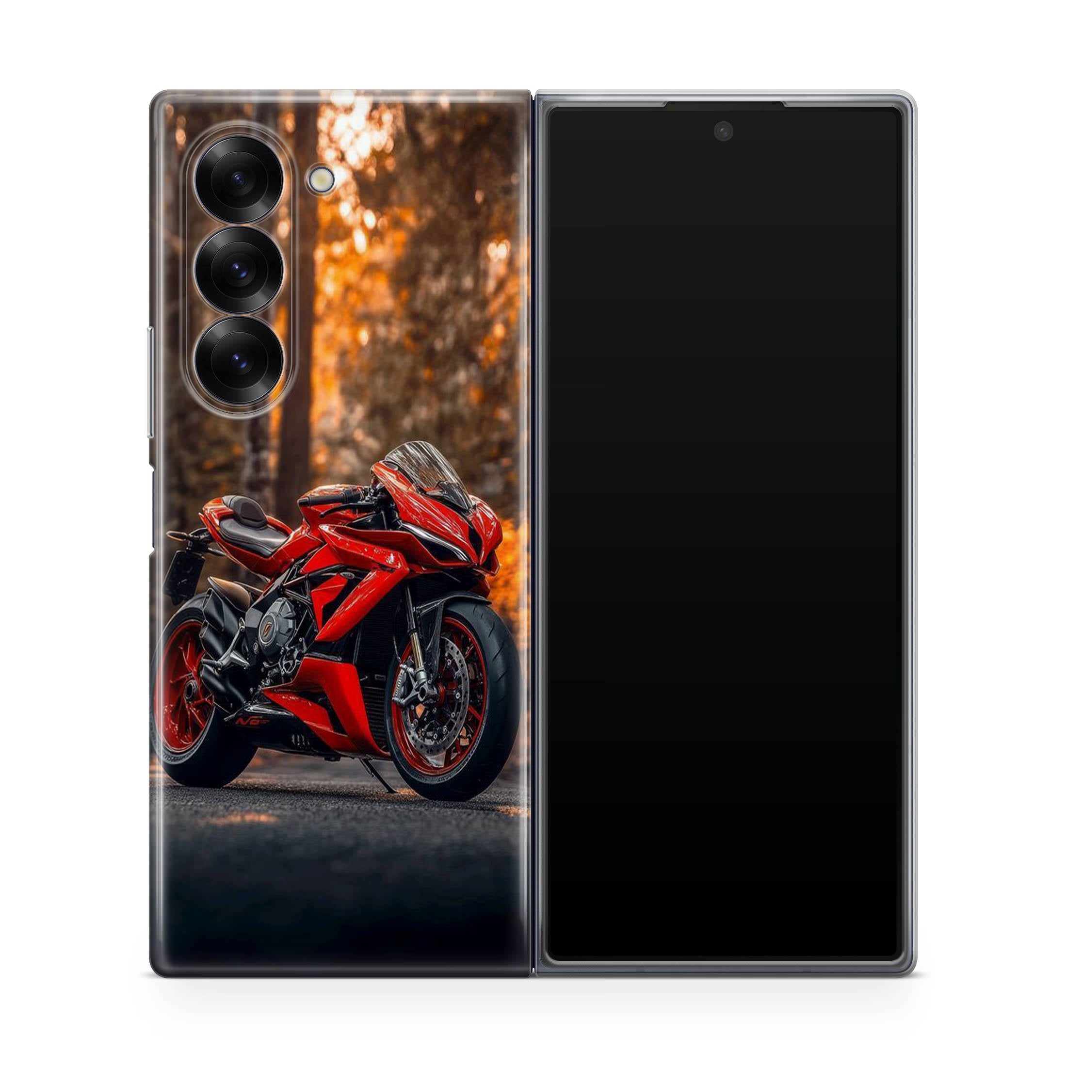 Crimson Velocity in Autumn Flame Samsung Galaxy Z Fold 6 Case