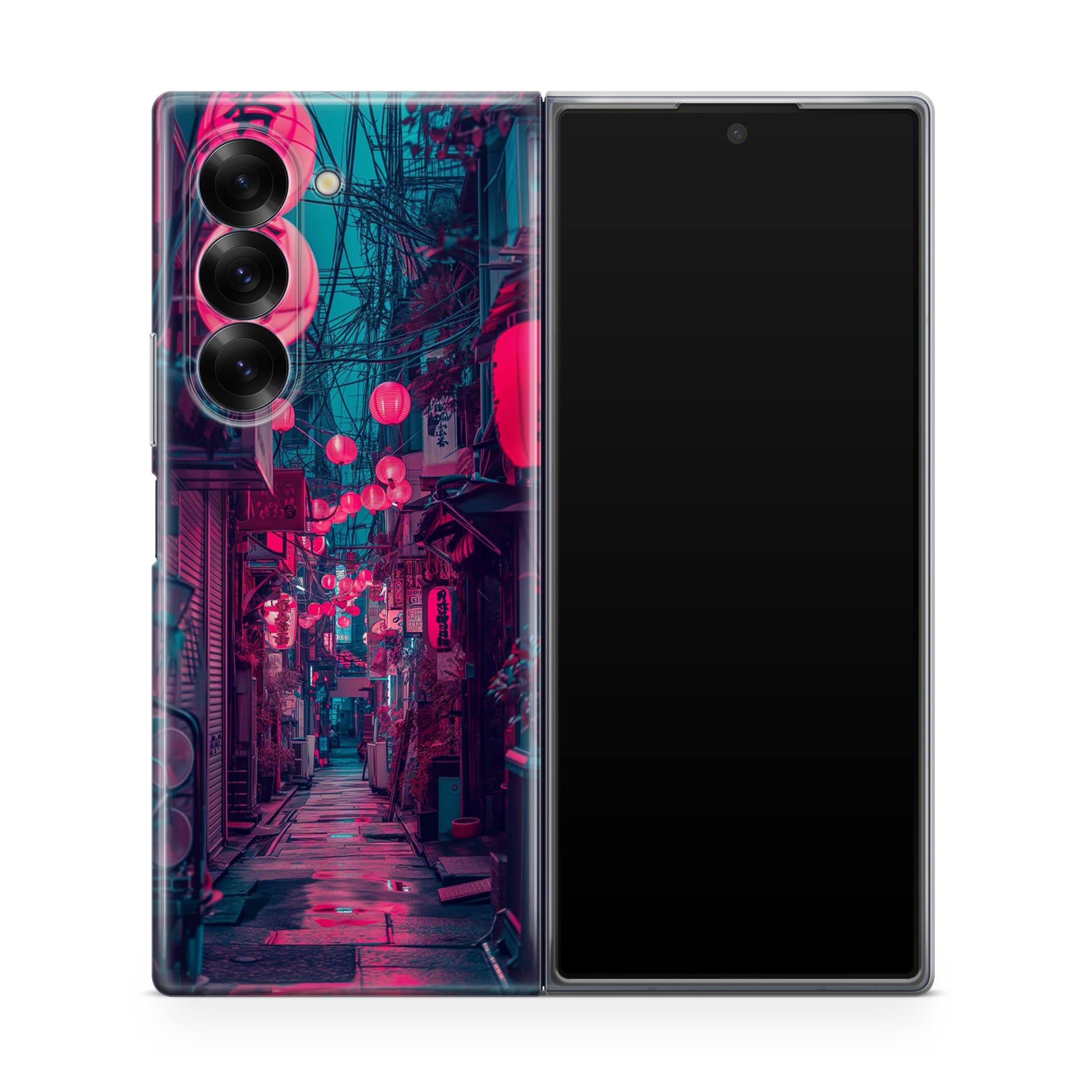 Neon Veins of the Night Market Samsung Galaxy Z Fold 6 Case