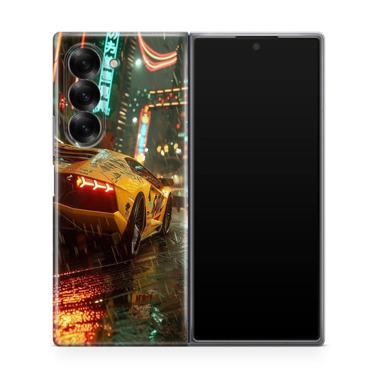 Night Drift Thunder Neon Streets Samsung Galaxy Z Fold 6 Case
