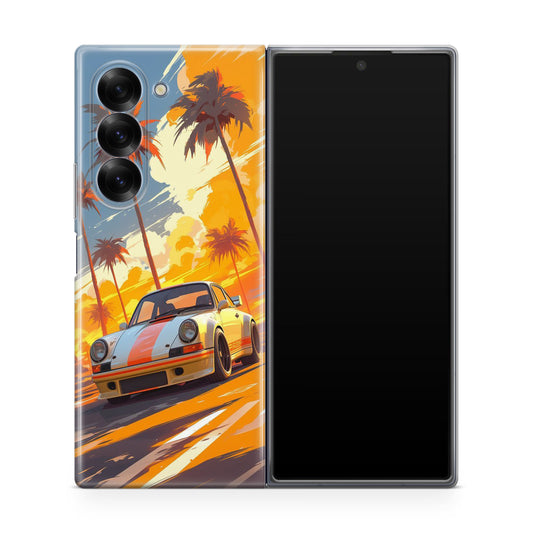 Turbo Dreams in Neon Palms Samsung Galaxy Z Fold 6 Case