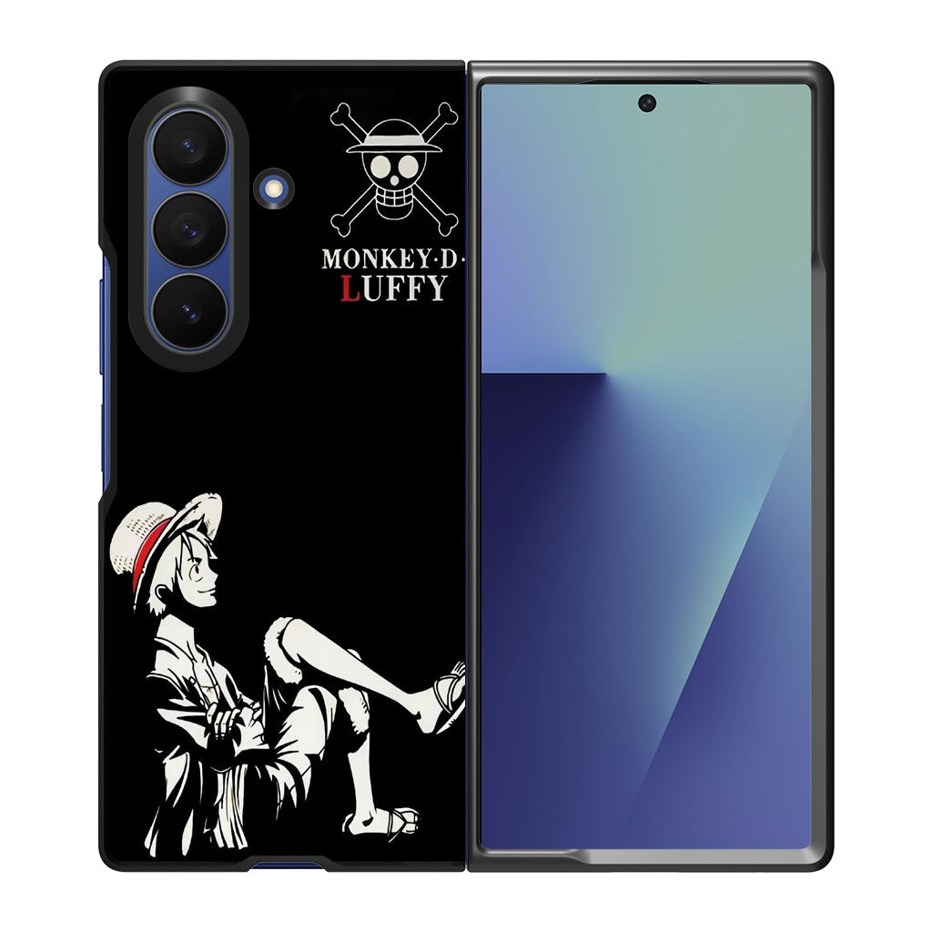 Monkey D Luffy Black And White Samsung Galaxy Z Fold 7 Case